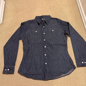 Walls Cotton Western Cowgirl Button Up Long Sleeve Shirt (Women’s Size Medium)